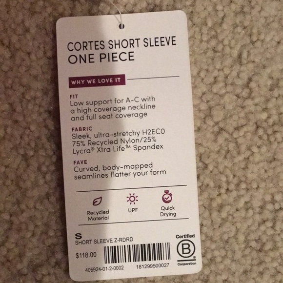 Athleta Cortes Short Sleeve One Piece - Picture 2 of 2
